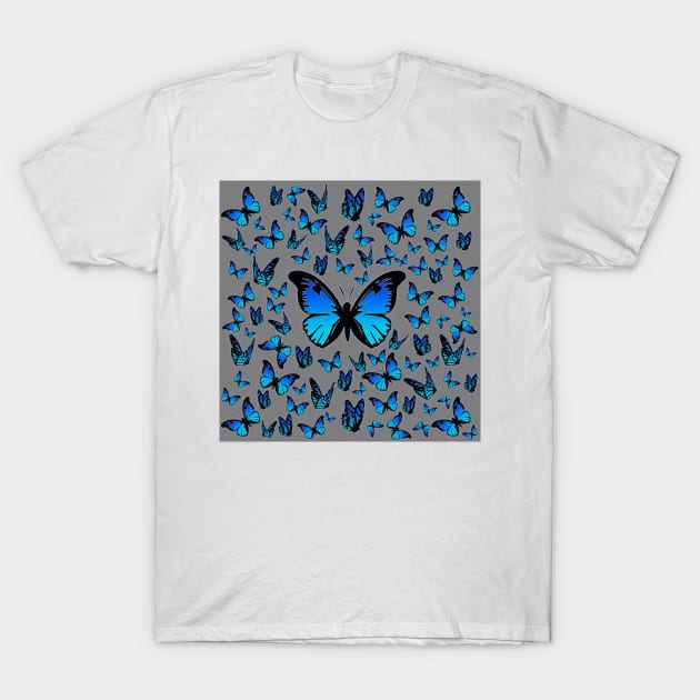 blue butterflies T-Shirt by poupoune